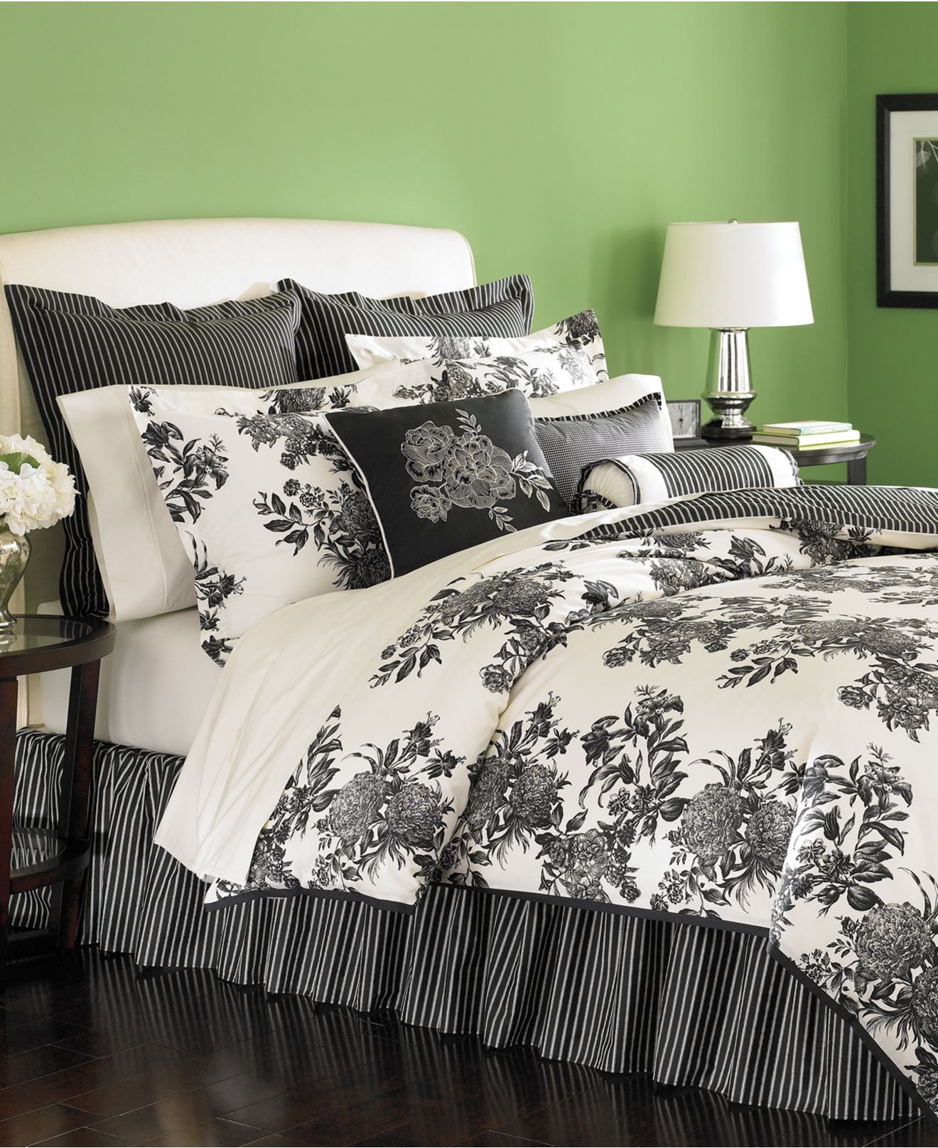 Martha Stewart Midnight Trellis 6 Piece Queen Comforter Set eBay